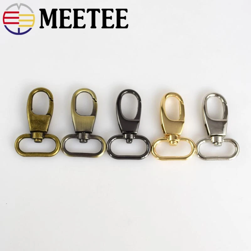Meetee 10 шт 18/25/32/38 мм металлический яйцевидной формы ушко пряжки винт-хомут с круглым воротником для мальчиков и девочек крюк DIY сумки, цепь на ремешке для ремня аксессуары BF328