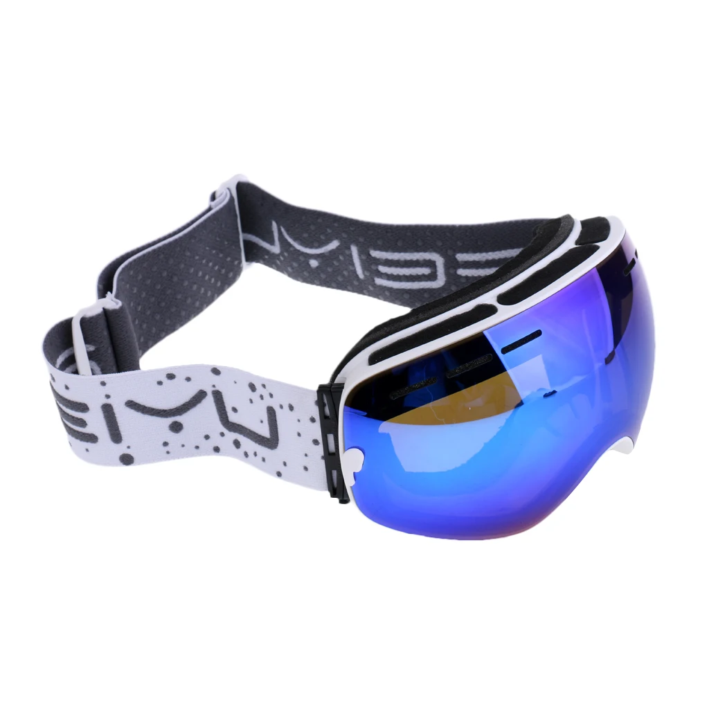 White Frame Blue Le Взрослые противотуманные двойные снежные линзы зимние уличные сноуборд лыжные очки Съемный ремень сноуборд очки - Цвет: White Frame Blue Le