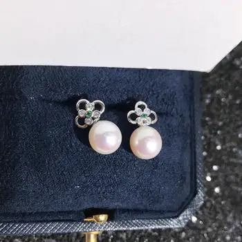 

DIY Mounts 925 Sterling Silver Earrings Findings Settings Base Mountings Parts for Coral Pearls Agate Crystal Stones Jade