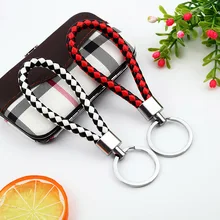 Напрямую от производителя продавая креативная простая, из искусственной кожи веревка ручной парный брелок для ключей мужской женский брелок оптом