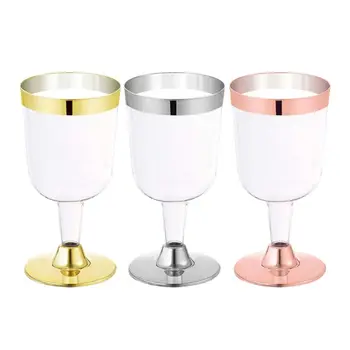 

2020 New 6pcs/set Disposable Plastic Red Wine Glass Wedding Toasting champagne Cup