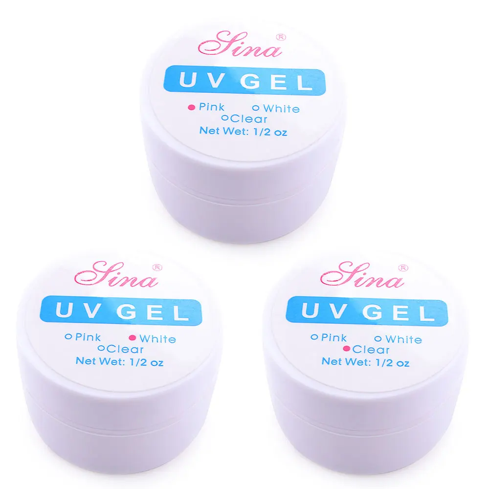 УФ гель для наращивания ногтей 3 цвета розовый/белый/прозрачный|tip glue|gel builderuv gel
