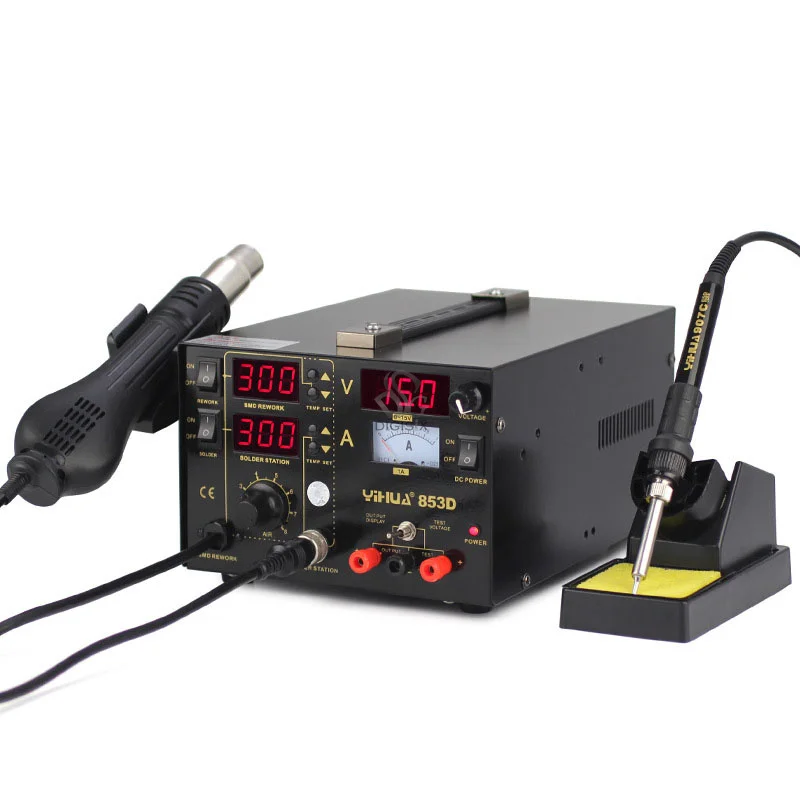 US $82.80 YIHUA 853D 1A SMD DC Power Supply Hot Air Gun Rework Solder Rework Station