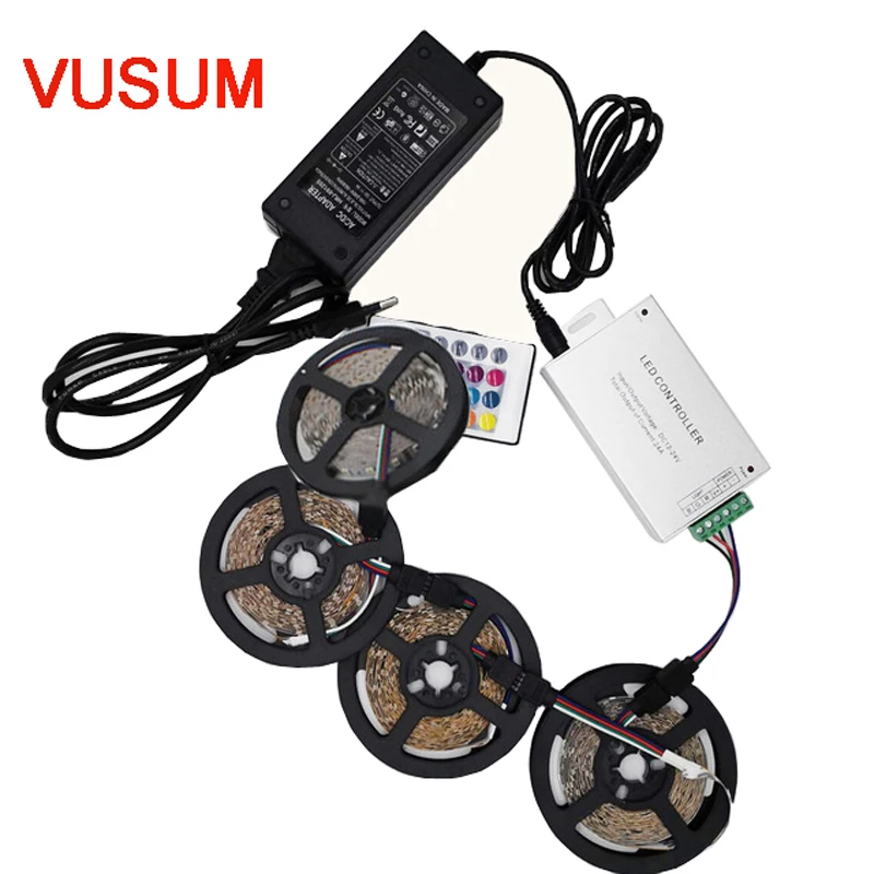 Светодиодная лента 20 м в серии RGB 5050 SMD 2835 Гибкая фотолента 12 В постоянного тока + 24