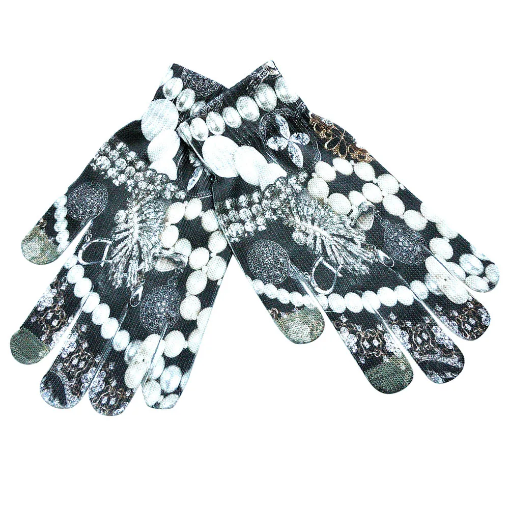 Милые перчатки женские зимние теплые трикотажные перчатки с 3D-принтом для сенсорного экрана милые плотные перчатки для девочек Handschoenen