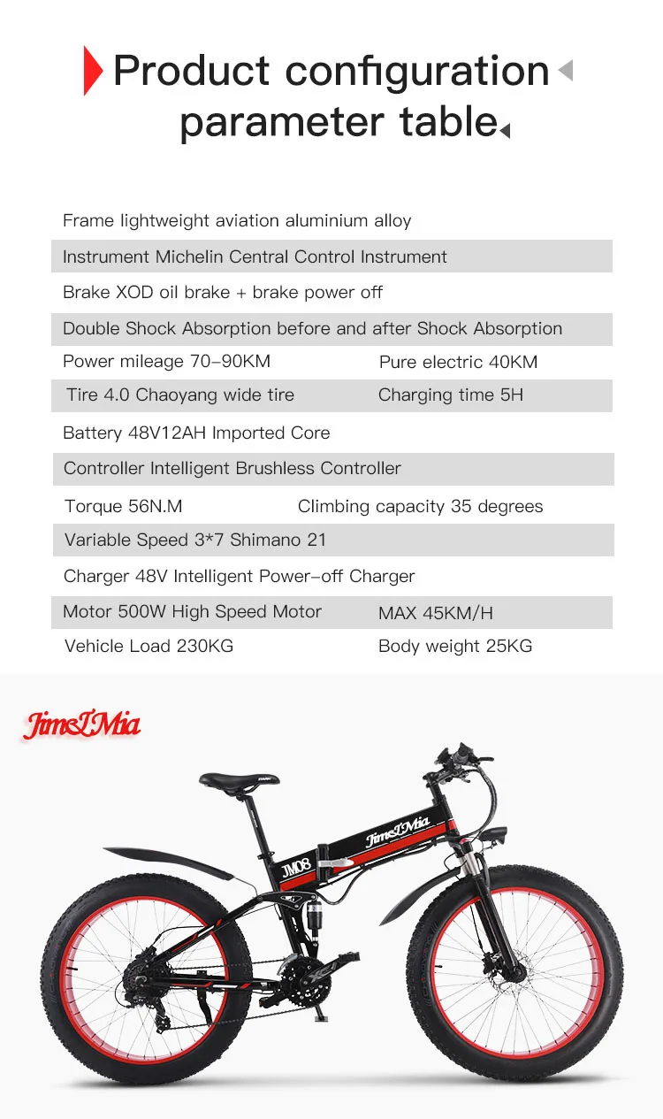 Electric Snow Scooter Adults Two Wheels Electric Bicycles Fat Tires Smart Folding Off Road Electric Bike (16)