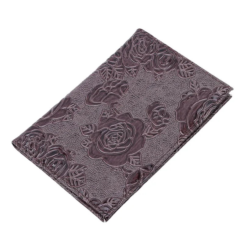 coffee Hot Sell RED Three-dimensional Embossed Rose PU Leather Women Travel Passport Holder Embossing Passport Cover Credit Card ID Bag - Цвет: coffee