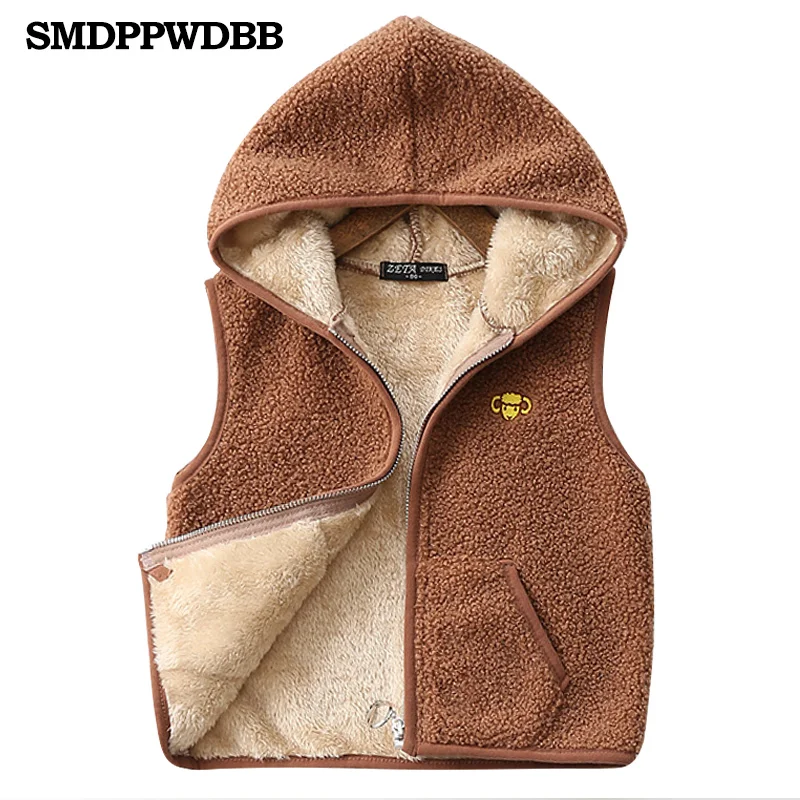 

Winter Autumn Children Vest Fur Waistcoat Hooded Thick Warm Kid Jacket sleeveless Baby Girl Boy Toddler Children Clothing Casual