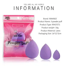 Professionale 3pc Puff E Spugnette Cosmetiche Diverse Dimensioni di acqua a forma di Goccia Polvere di spugna Prodotti Di Base di Trucco Spugna Set Dropshipping