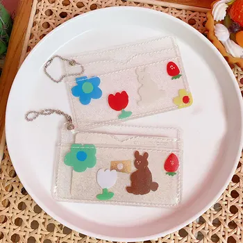 

Cartoon Waterproof Transparent PVC Card Cover Credit Card Holder Mini Wallet Card Pouch Students Bus Cards Protection Case Cover