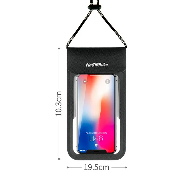 Водонепроницаемый чехол для iPhone с сенсорным экраном, без песка, для пляжа, для мобильного телефона, водонепроницаемый чехол, прозрачная сумка для плавания, серфинга, дайвинга - Цвет: Black Small Size