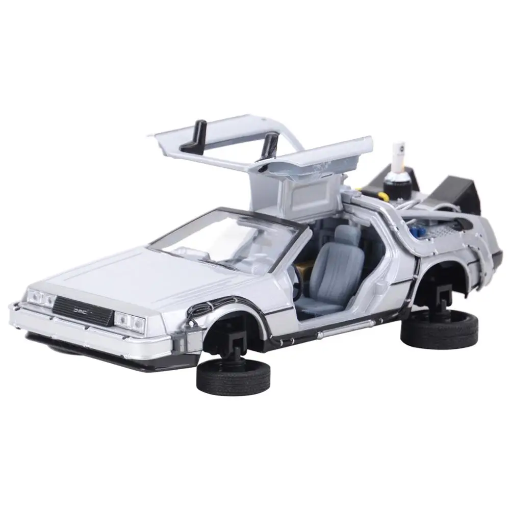 HOT SALES! Welly 1:24 DMC-12 DeLorean Time Machine Back to the Future Car Static Die Cast Vehicles Collectible Model Car Toys