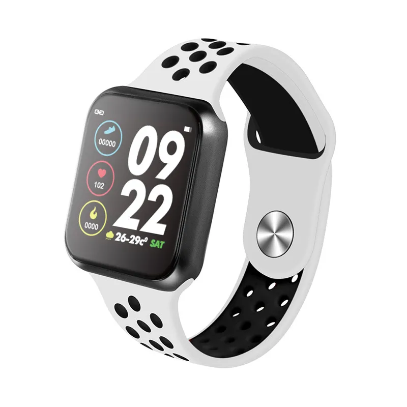 F9 Смарт-часы для женщин и мужчин IP67 Водонепроницаемый сердечный ритм кровяное давление Smartwatch Поддержка IOS Android телефон pk S226 P68 Q3 Q9 - Цвет: black white  black