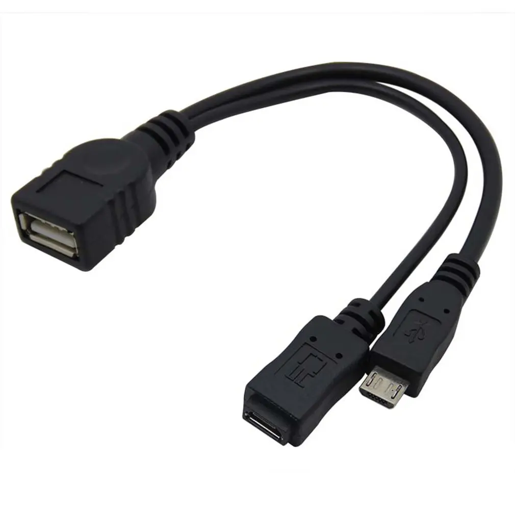 

2 In 1 OTG Micro USB Host Power Y Splitter USB Adapter to Micro 5 Pin Male Female Cable Durable Micro USB OTG Cable