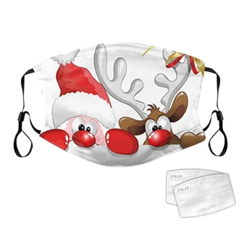 

Adult Christmas Cotton Mouth Mask Vintage Truck Tree Santa Printed Holiday Washable Face Cover Shield