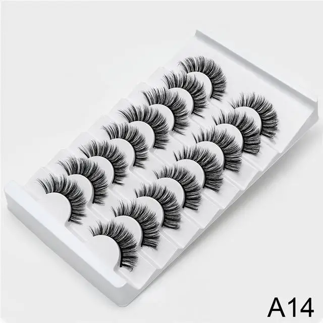 A14 2/5/8 стержень пар Eyelashs натуральных длинных 3D искусственной норковые ресницы толстый ручной полный газа Ресницы объемный мягкий ресницы серо-коричневого цвета накладных ресниц - Цвет: A14