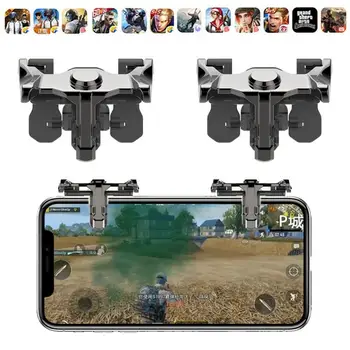 

2pcs Metal Smart Phone Mobile Gaming Trigger Joystick For PUBG Mobile Gamepad Fire Button Aim Key L1R1 Shooter Pubg Controller