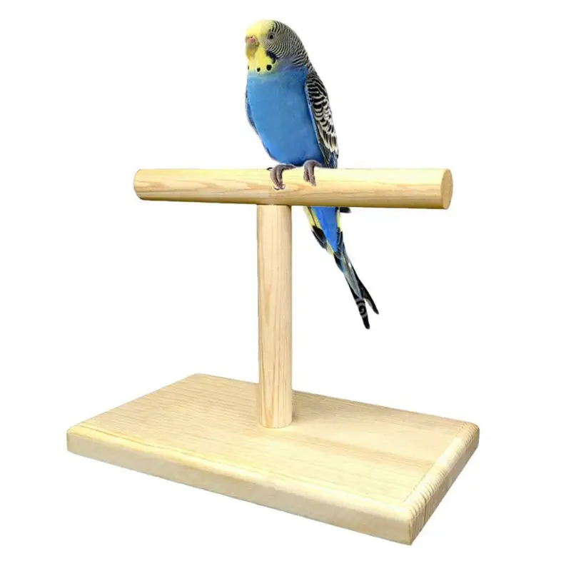 Parrot Toy Portable Wooden Pet Parrot Training Rotation Perched Stand Platform Birds Paw Grinding