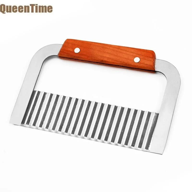 

QueenTime Stainless Steel Wavy Potato Slicer Wrinkled French Fry Shredder Carrot Cutter Fruit Vegetable Tools Kitchen Gadgets