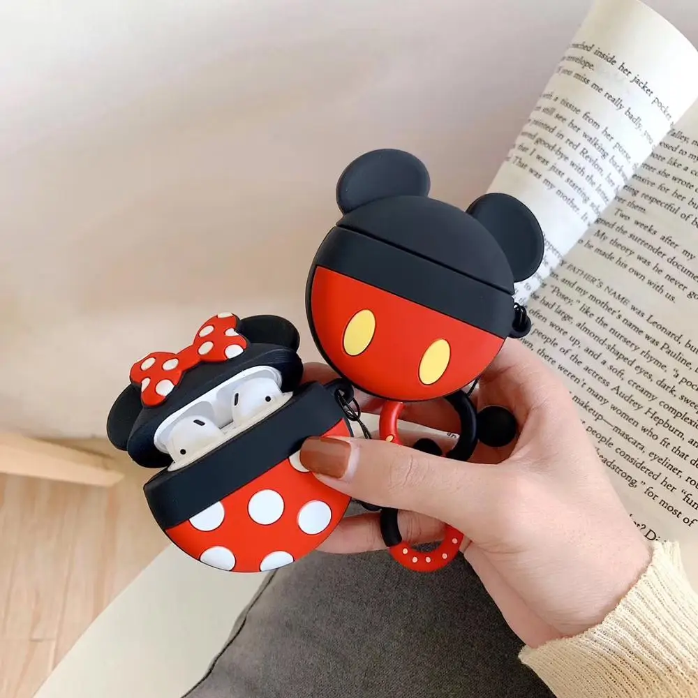 

Cartoon Minnie Case For AirPods 1/2 3D Silicon Prtotective Bluetooth Earphone Case Cover