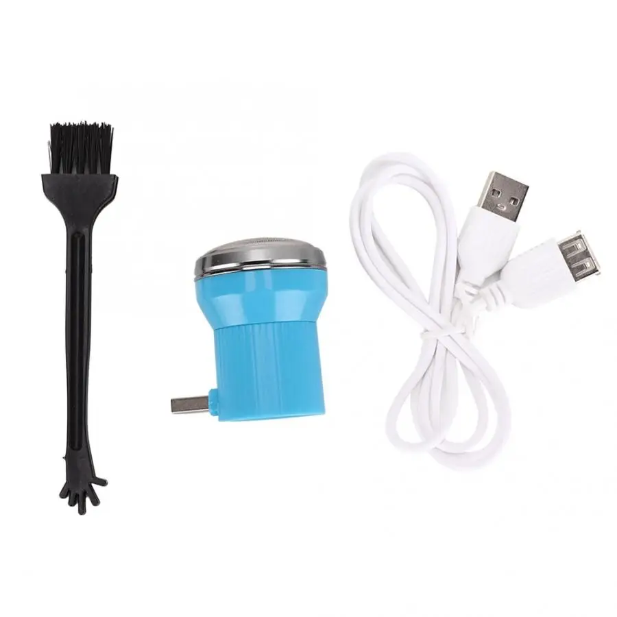 Синий Портативный мини Для мужчин USB Электрический автомобиль бороды бритва триммер для стрижки бороды, машинка для бритья волос - Цвет: Синий