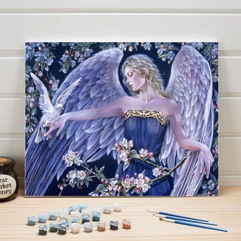 

Paint Digital Oil Painting By Numbers DIY Angel Cartoon Acrylic On Canvas Coloring Art Wall Picture For Living Room Decor Adults