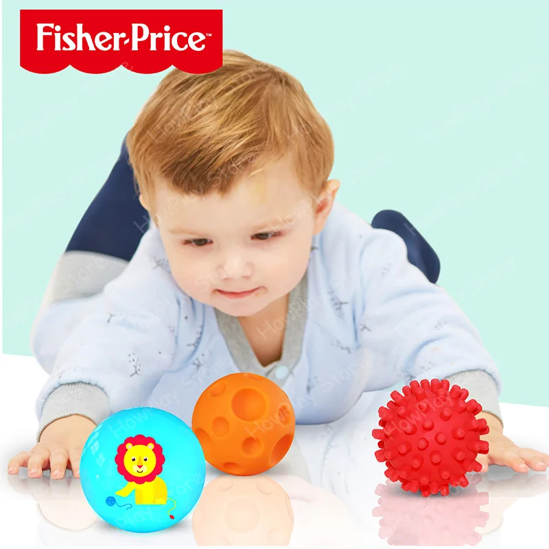 Fisher-Price детские игрушечные мячи тренировочный мяч надувной мяч ручной мячик пинч под названием сотовой Массажный мяч детский мяч для обучения детей