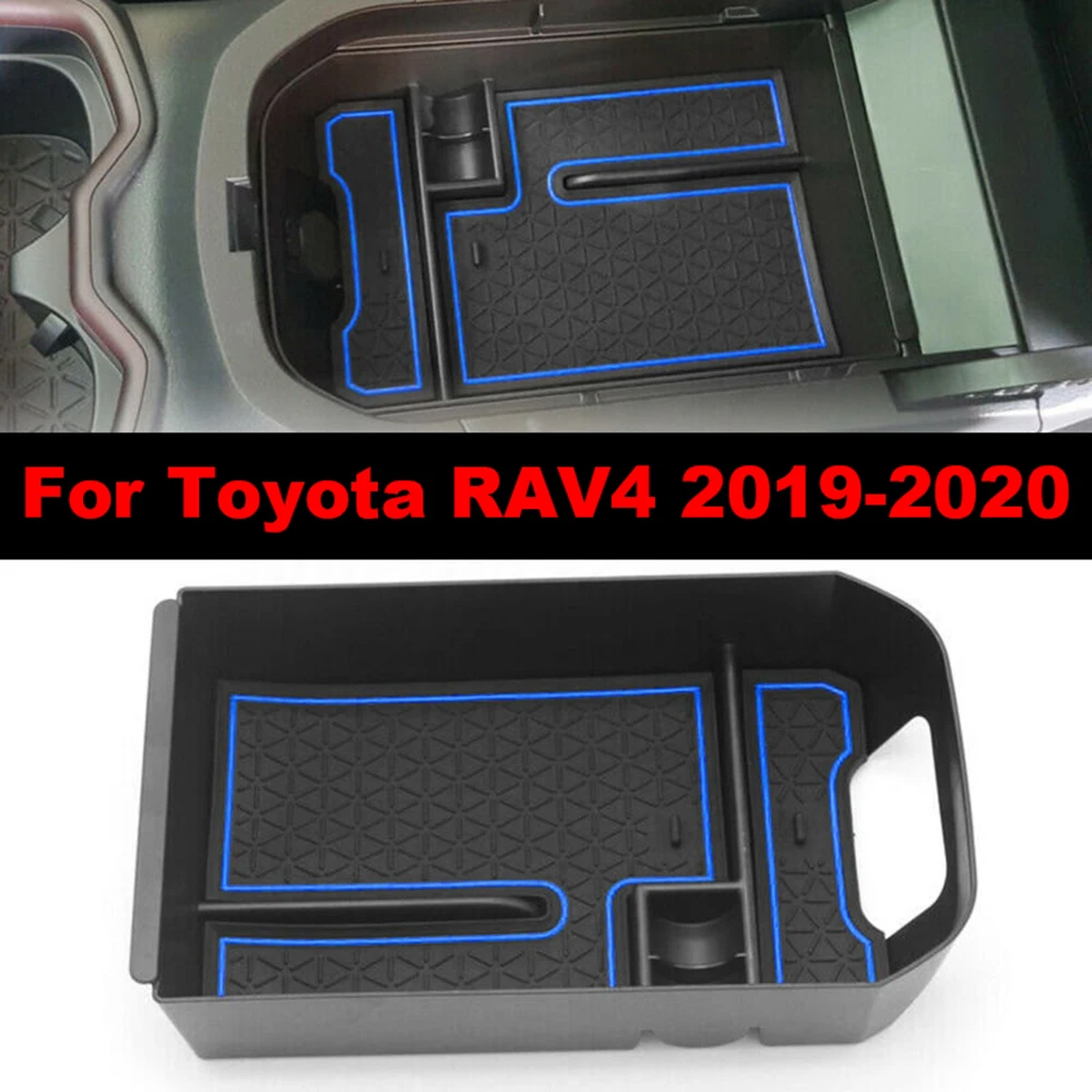 

Auto Car Center Console Armrest Storage Box Tray Organizer Anti-Slip Mats For Toyota RAV4 2019 2020 Car Accessories