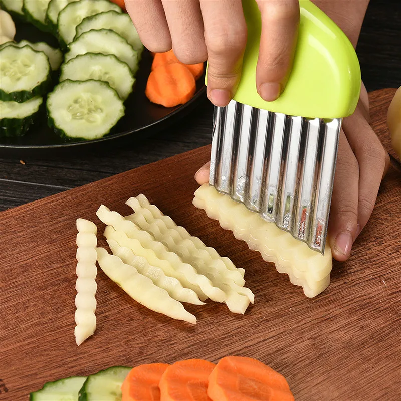 

Potato Wave Slicers Onion Wrinkled French Fries Salad Corrugated Cutting Chopped Knife Kitchen Gadgets Tools