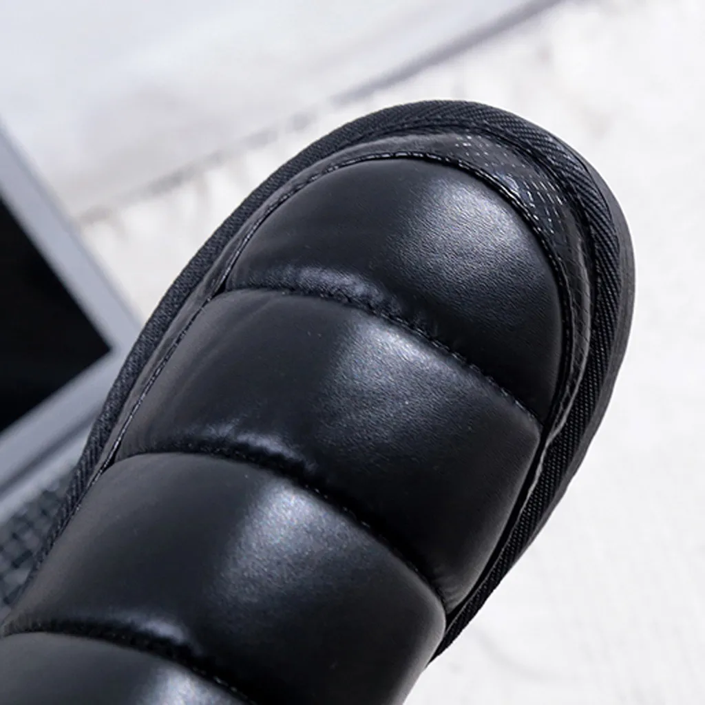 Женские зимние ботинки; botas femininas; водонепроницаемые теплые женские ботильоны на толстой плюшевой подошве; зимняя обувь на платформе;# J30