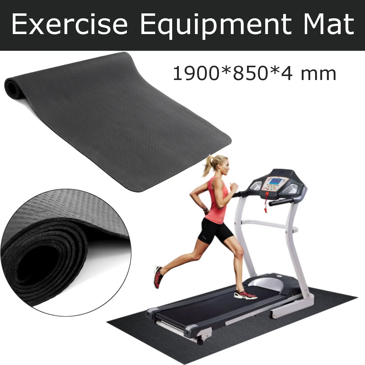 190x85 см утолщенный Противоскользящий коврик для упражнений для тренажерного зала, коврик для беговой дорожки, защита для пола, амортизирующие коврики для йоги, для фитнеса