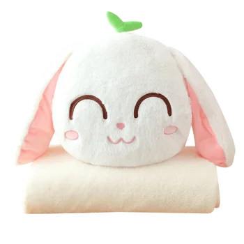 

Dropshipping Peluches rabbit plush animal soft toy bunny blanket pillow hand warmer 3 in 1 set for Kids