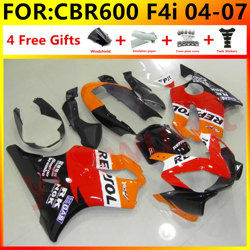 Новый комплект обтекателей для мотоцикла ABS Подходит Honda CBR600 F4i CBR 600 FS 2004 2005 2006 04 05 06