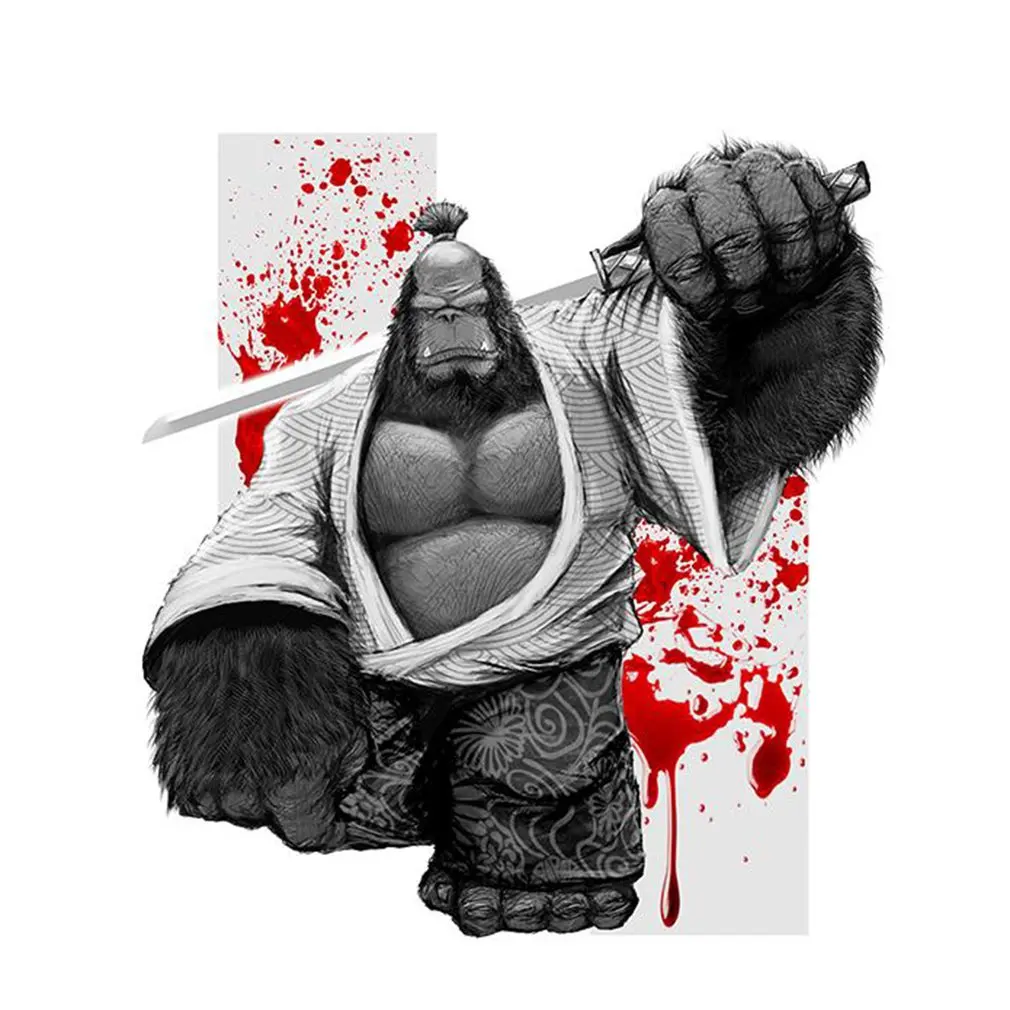 Gorilla Samurai Street Patch Vinyl Heat Transfer In Thermal for Clothes A-Level Washable Patches | Дом и сад
