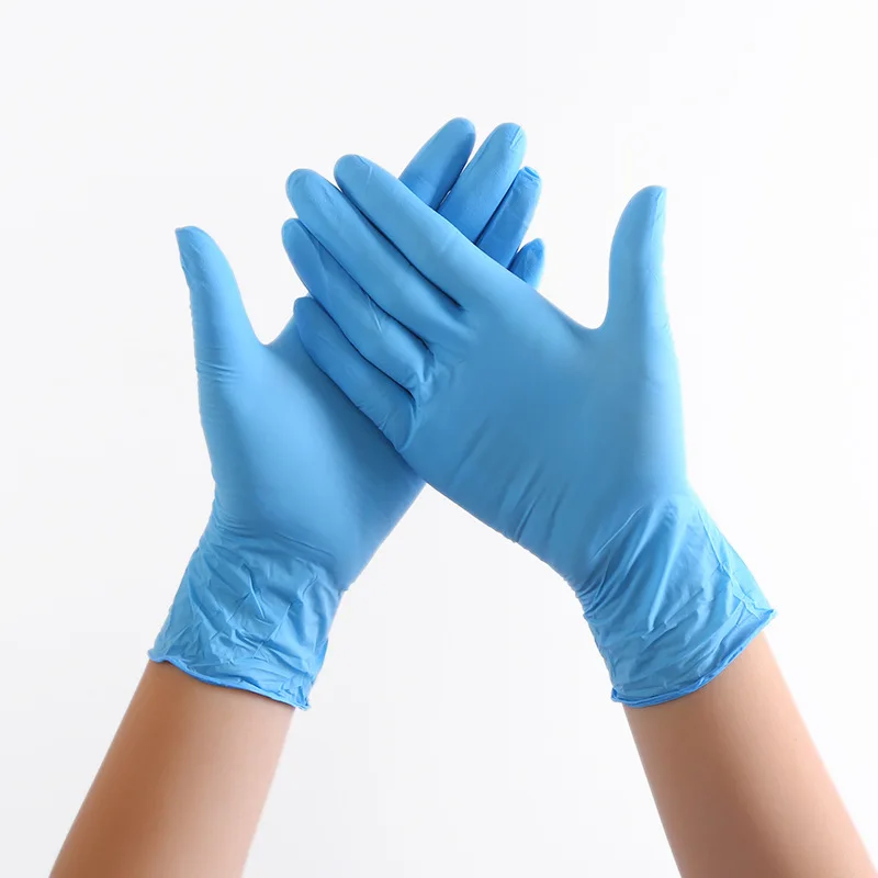 

100 Pieces Examination Disposable Nitrile Gloves Medical Grade Colored Powder Free With Finger Textured Medical Essential Needs