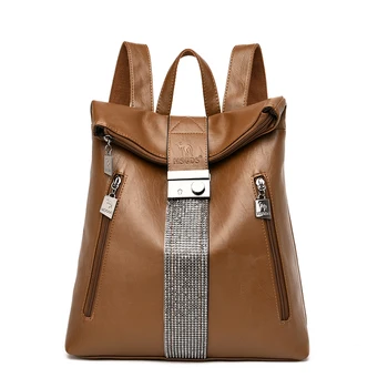 

Women's backpack Genuine Leather shoulder bag large capacity backpacks Fashion school bag for teenage girls travel backpack