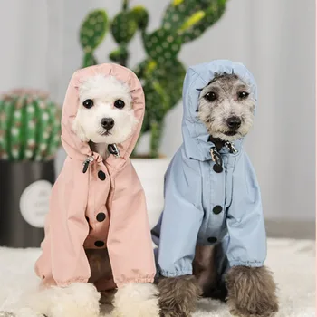

New Clothes For Spitz Dogs Dog Clothes Waterproof Mesh Breathable Sweat-absorbent Reflective Raincoat Pet Four-legged Clothes