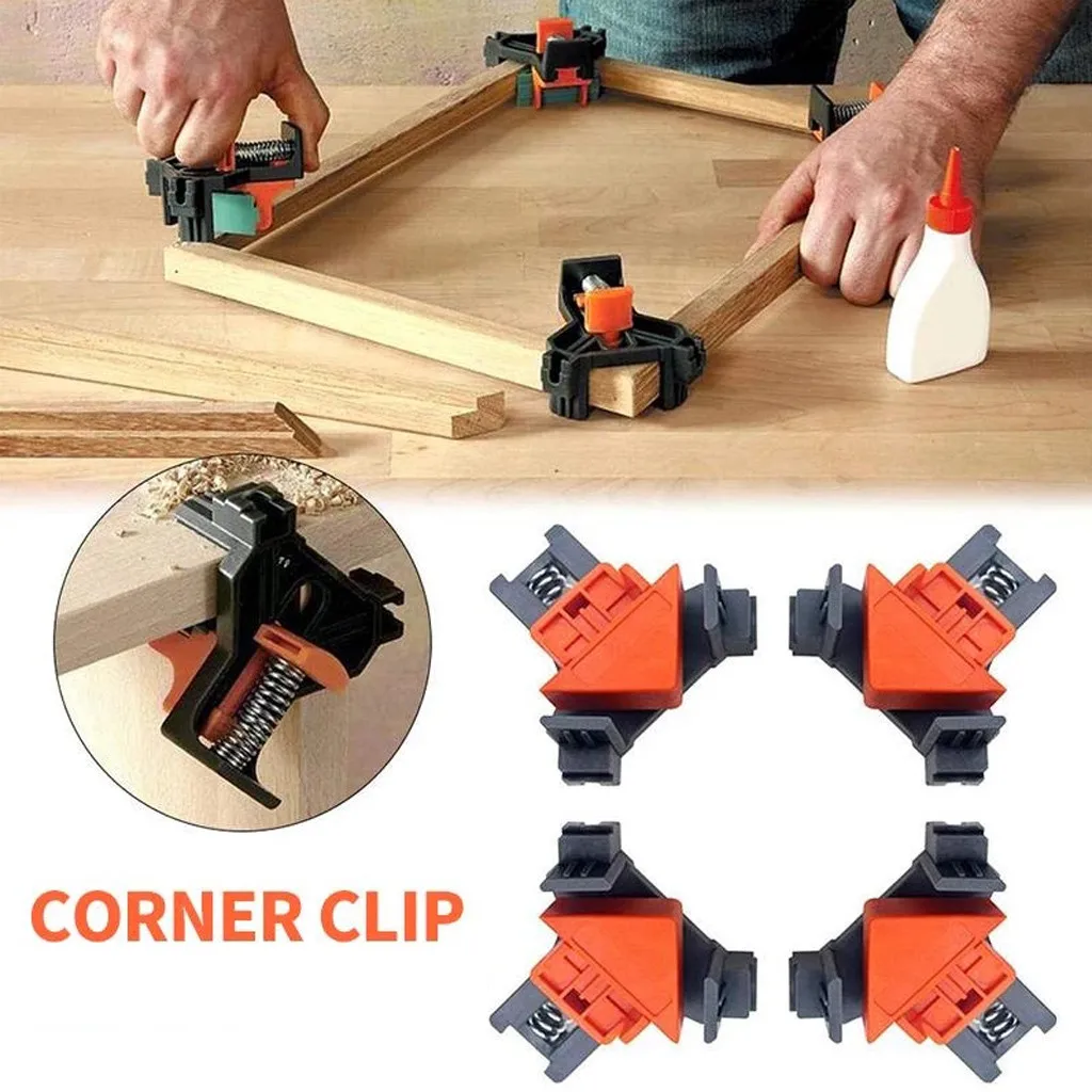 

4PCS 90 Degree Right Angle Clamp Fixing Clips Picture Frame Corner Clamp Woodworking Hand Tool Angle Clamps Pipe Clamp 5-22mm