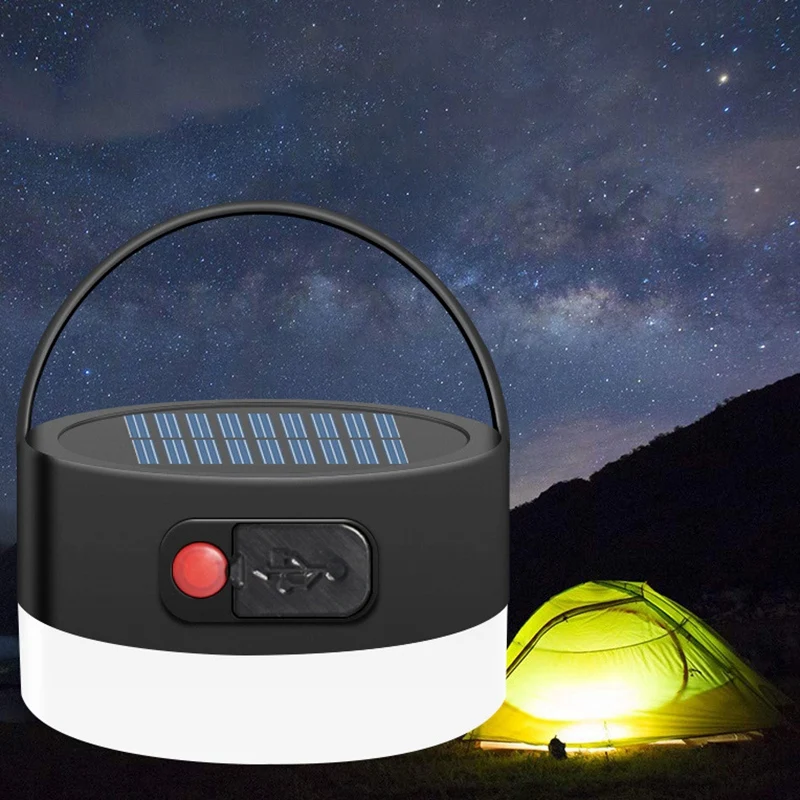 Portable Camping Light Solar Lantern Led Mini Chandelier for Tents Solar Usb Input and Output
