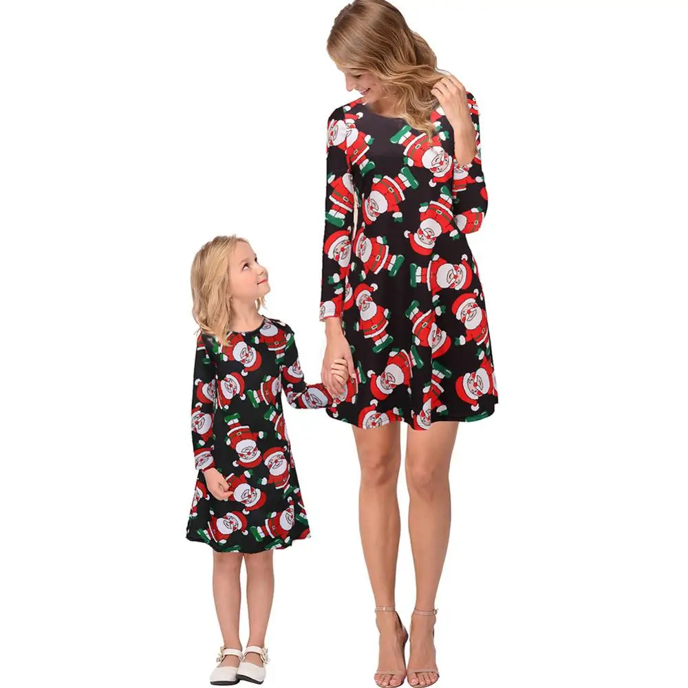 Одинаковое платье для всей семьи; рождественское платье для мамы и меня; Платье с принтом ярких звезд для маленьких девочек; одежда; E0330