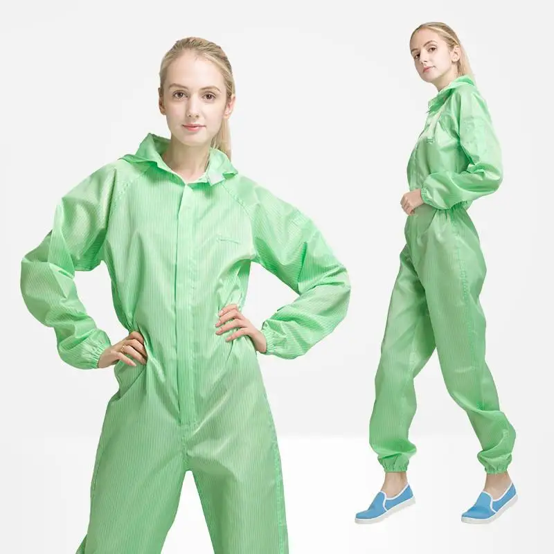 Dust-proof Clothes, Spray-painted Clothes, Industrial Dust Protective Clothes, Conjoined Caps, Electronic Clean Dust-free Clothe - Цвет: Черный