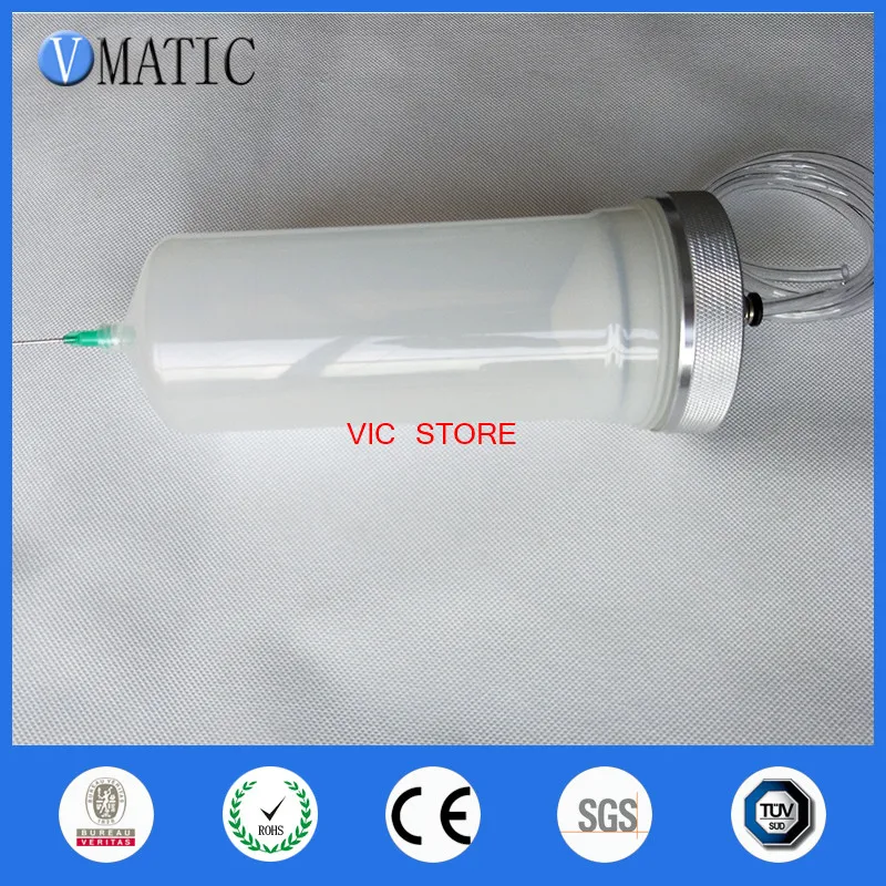 

Free Shipping New Thickening Explosion Proof Luer Lock Pneumatic Syringe Barrel 500cc/ml With Adapter Piston And Tube