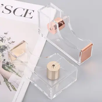 

Luxury Clear Acrylic Ribbon Adhesive Band Washi Tape Dispenser Cutter Desktop Stationery 2 Colors G92E