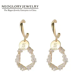 

Neoglory Vintage Colorful trapezoid Shape Zircon Drop Earrings for Women Coin Dangle Earrings 2020 New Fashion Jewelry for Party
