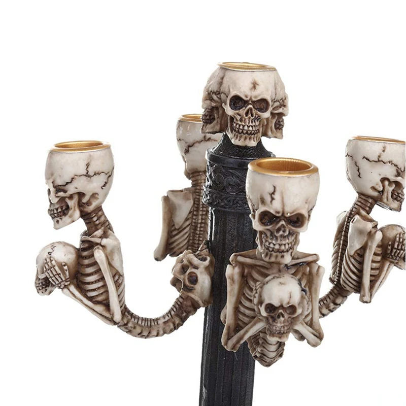 Хэллоуин Череп подсвечник держатель страшный смолы череп орнамент свеча Хэллоуин реквизит для украшения вечеринки