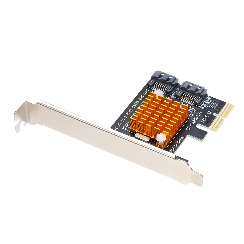 PCI-E X2 на 2 порта SATA3 6 Гбит/с Карта Экспресс-карточка SSD Tiering контроллер адаптер с драйверами CD для больших и маленьких ПК чехол