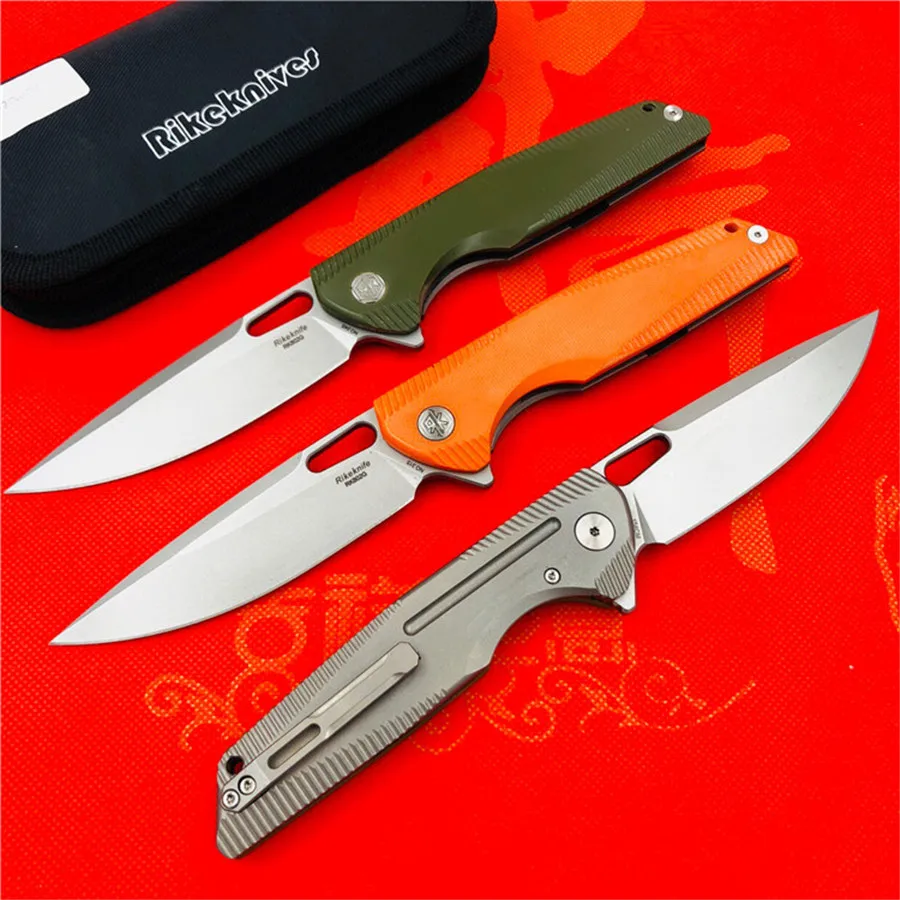 Складной нож Rike RK802G титановая ручка G10 из стали 154 см походный охотничий карманный