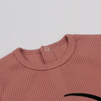 Baby romper kids clothes long sleeves ribbed pajamas baby overalls flocking smile boy girls clothes footies autumn winter romper 5