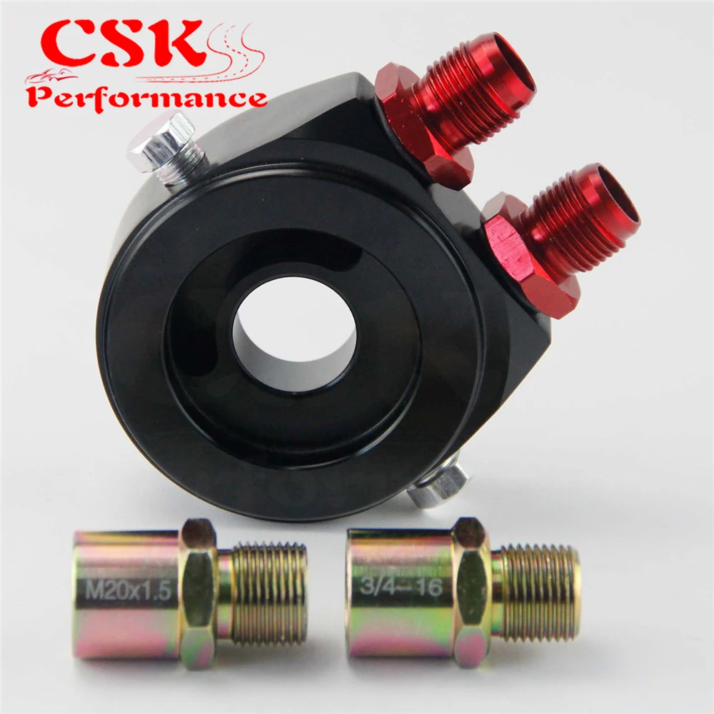 AN8 Oil Cooler Plate Sandwich Adapter for M20 X 1.5MM 3/4&quot 16 UNF Filter - Red Silver Black Blue Gold Purple | Автомобили и
