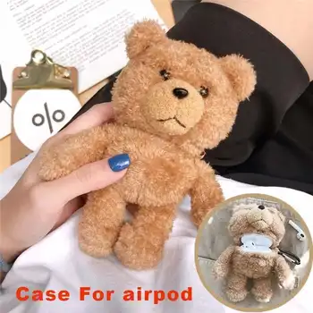 

3D Cartoon Plush Cute Earphone Case for Airpods Case Cover For Apple for Airpods 1/2/Pro Case Bear Teddy Earphone Case